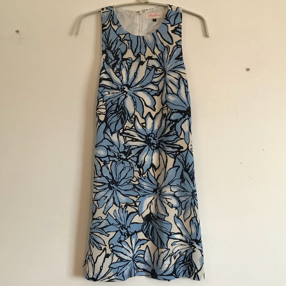 Floral Lace-up Side Shift Dress
